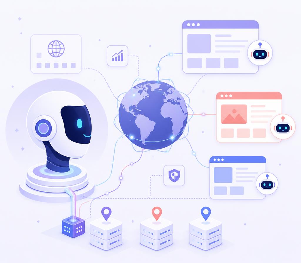 AI agents and scrapers reaching websites worldwide through Rainproxy's proxy network
