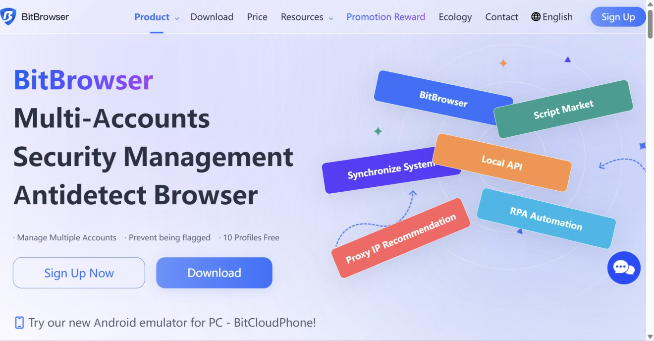 BitBrowser Website Screenshot